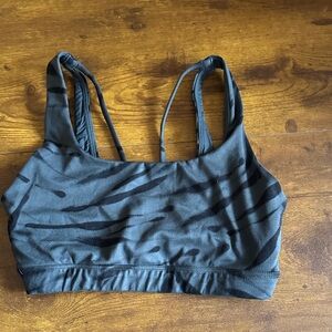 Stylish Athelta Black Patterned Women's Sports Bra